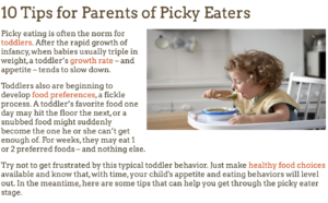 Tips for Parents of Picky Eaters